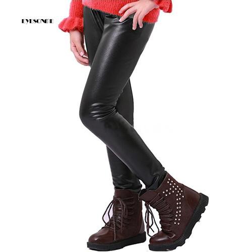 Quần Legging Giả Da Co Giãn Đáng Yêu Cho Bé Gái