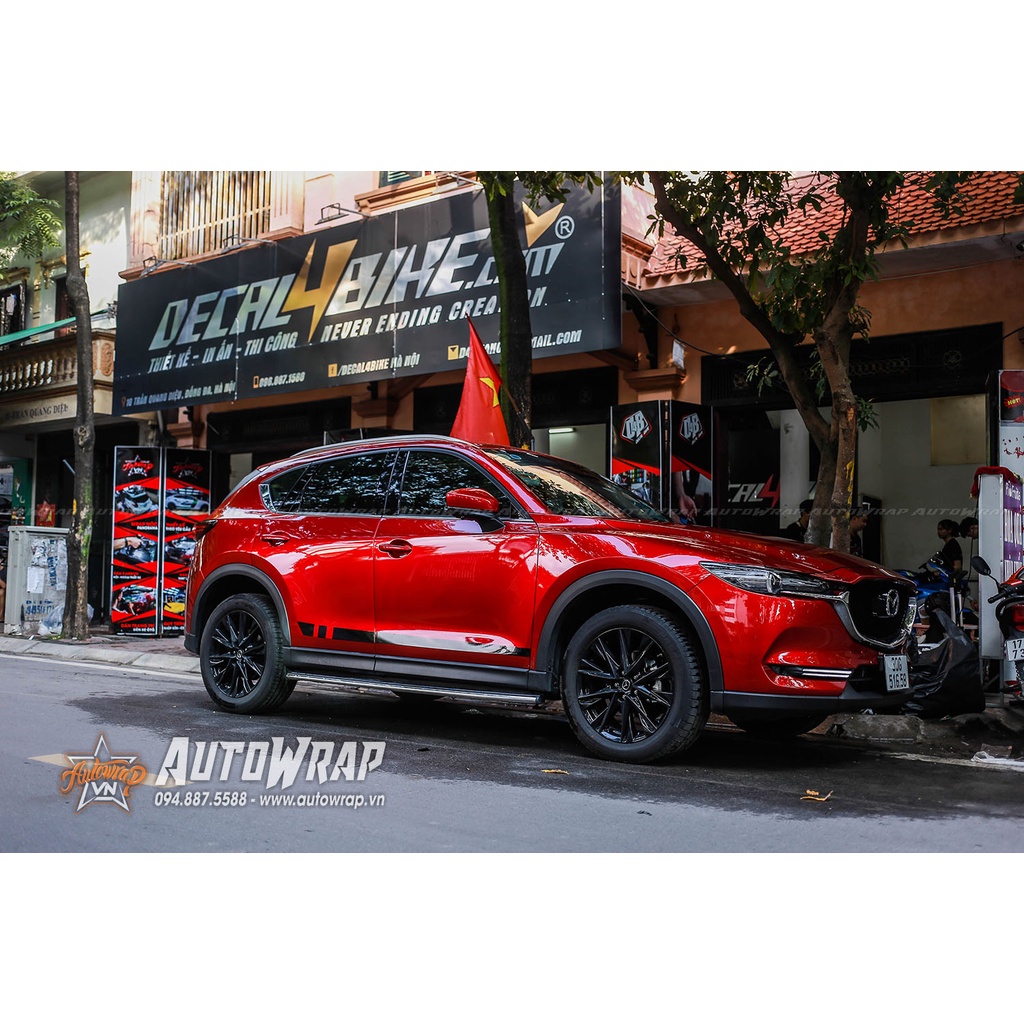 Tem họa tiết xe CX5 Hoàng Hải - Tem họa tiết ô tô Mazda, tem dán sườn xe thể thao