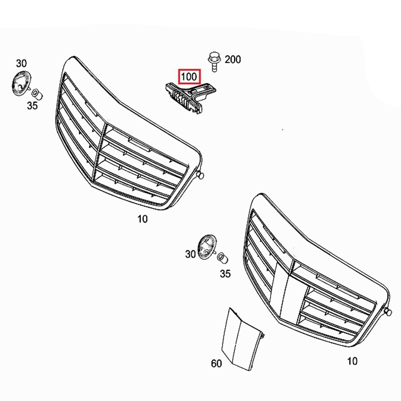 Khung Lưới Tản Nhiệt Phía Trước Cho Xe Mercedes E Class E350 E400 E550 2009-2012