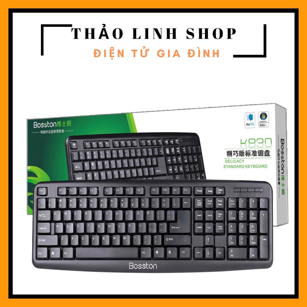 Bàn phím máy tính Bosston K830 phím nhấn nhẹ phù hợp cho thao tác văn phòng