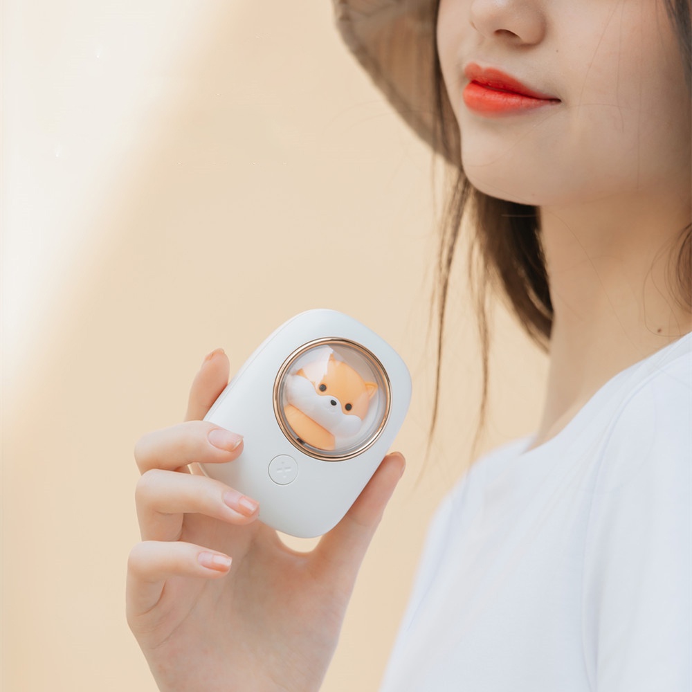 Quạt đeo cổ Fnelse tích hợp đèn thiết kế hình thú cưng dễ thương tiện dụng cho mùa hè