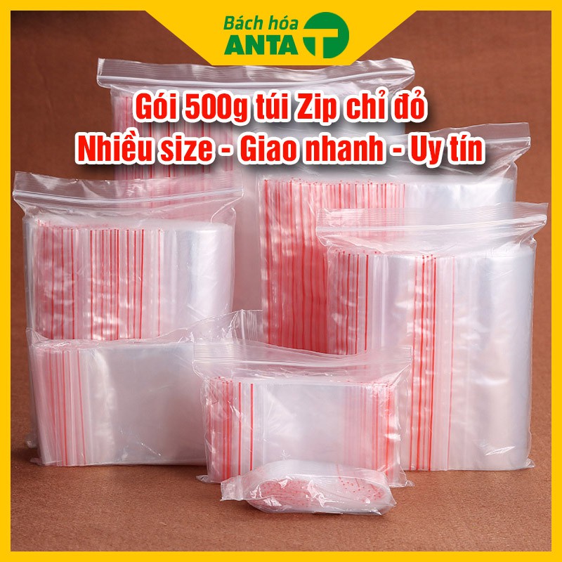 500g túi zip loại dày đẹp -Ấn vào để chọn size - (zip PE, zip lock, zip viền đỏ, zipper)