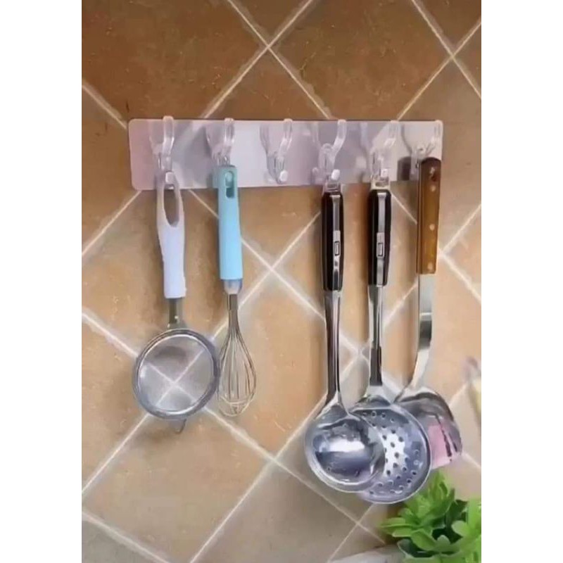 Móc dán tường 6 móc pha lê 35x6.3cm,,,