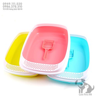 Khay đựng cát vệ sinh cho mèo kèm xẻng - CutePets Thành thấp [ĐƯỢC KIỂM HÀNG]