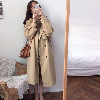 (ORDER) Áo khoác mangto nữ kaki dáng dài Hàn Quốc sang chảnh cao cấp - Có ảnh thật
