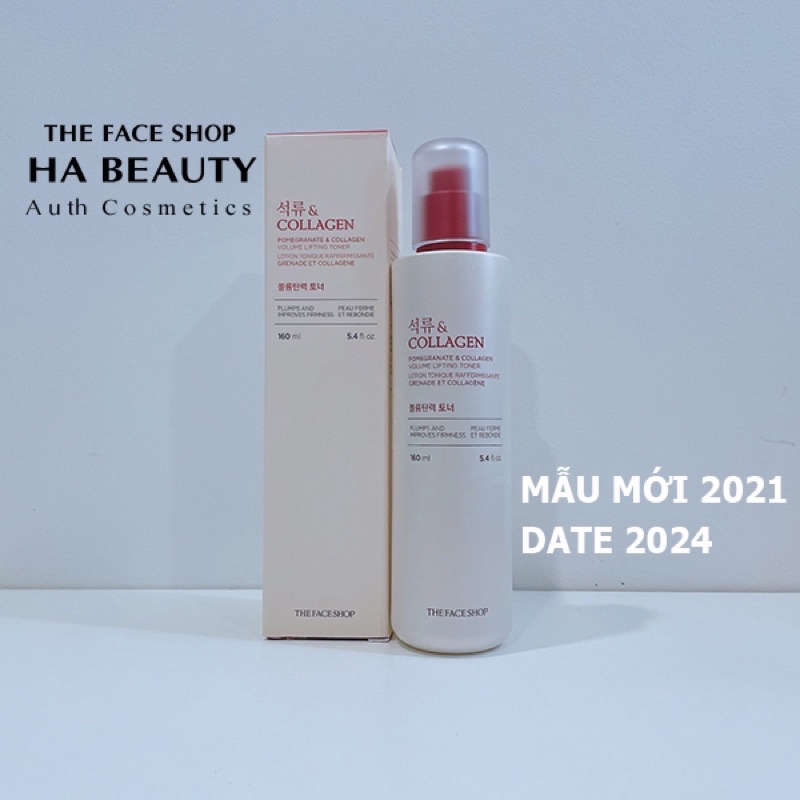 Nước hoa hồng dưỡng ẩm se khít lỗ chân lông cấp ẩm The Face Shop Pomegranate & Collagen Volume Lifting Toner 160ml | BigBuy360 - bigbuy360.vn