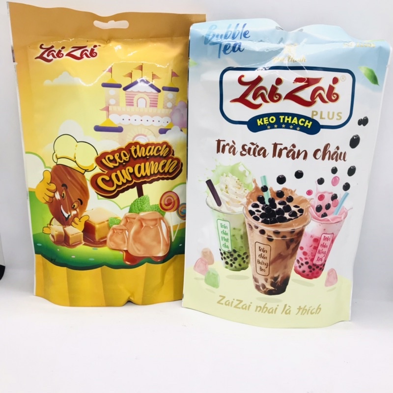 KẸO THẠCH ZAI ZAI THANH DÀI GÓI 320G TRÀ SỮA TRÂN CHÂU/ CARAMEN