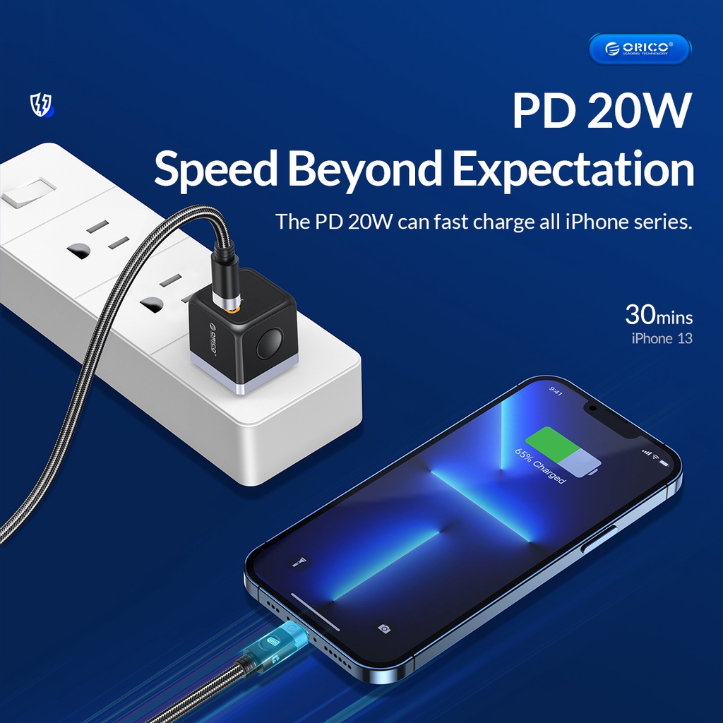 Orico Dây Cáp Sạc Nhanh USB Loại C 20W 6FT Cho iPhone 14 / 13 / 13 Pro / 12 / 12 Pro / 12 Pro Max / 11 / Xs Max / XR