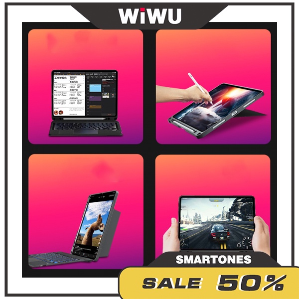 Bàn phím không dây Wiwu cho iPad Gen9 10.2 iPad Air 10.9 , iPad Pro 11&12.9   kèm trackpad và led phím 7 màu