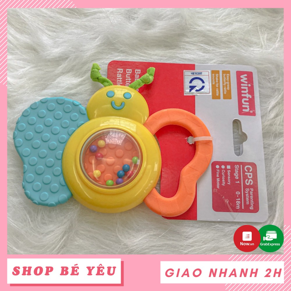 Xúc xắc cầm tay cho bé  𝑭𝒓𝒆𝒆𝒔𝒉𝒊𝒑  Xúc xắc cầm tay hình con bướm Winfun WF0183 chính hãng
