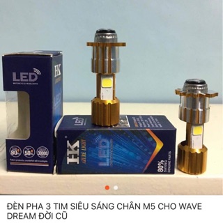 Đèn pha 3 tim chân m5 cho xe đời cũ