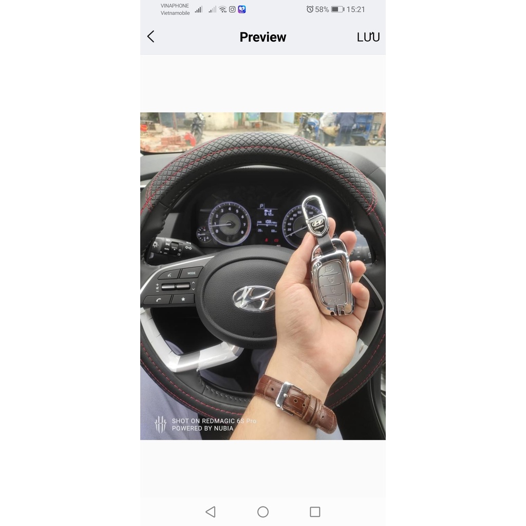 Ốp bọc chìa khóa Hyundai Tucson, I10, Elantra, Creta, Starger 4 nút bấm  Mới Nhất