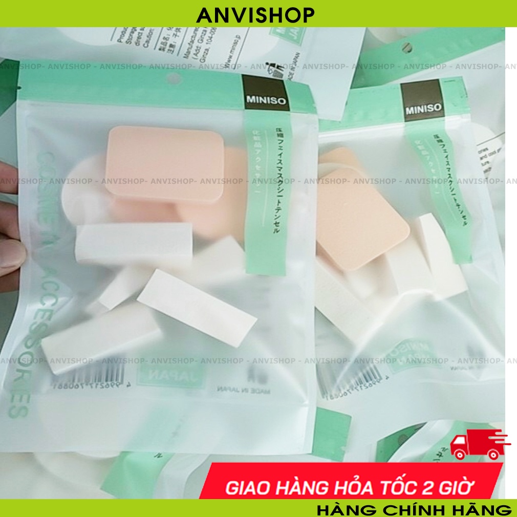 Set Mút tán kem nền mút trang điểm mềm mịn Miniso