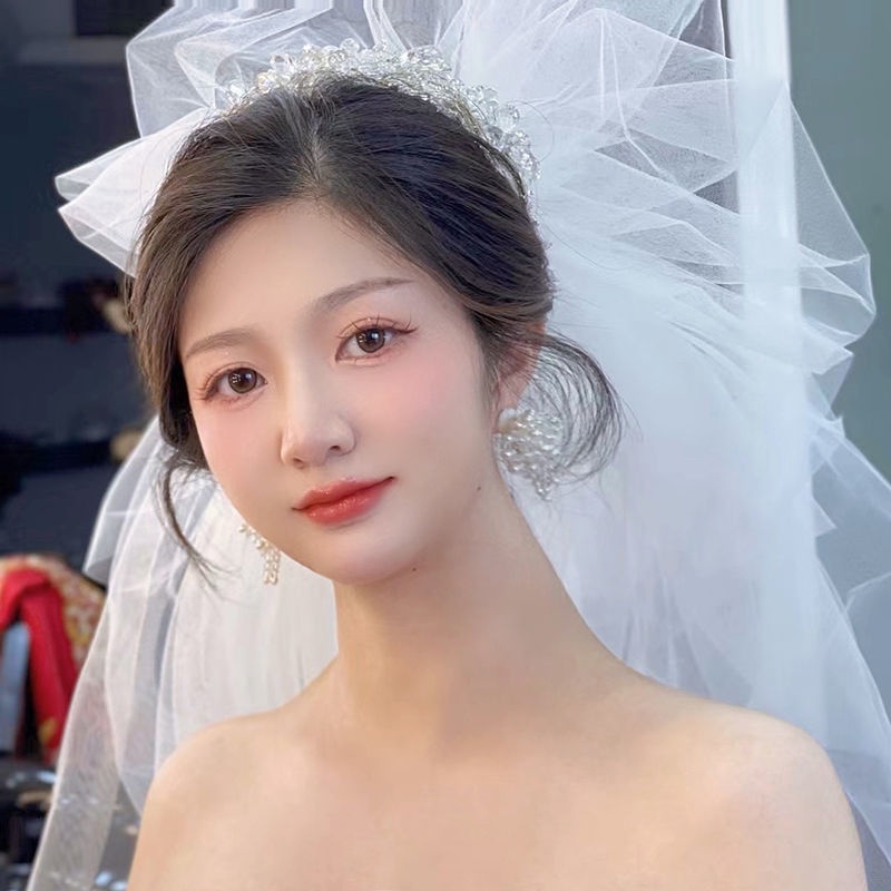 [Aishang Đẹp Phụ Kiện] Khăn Gạc Nhám Vải Gạc Mạ Điện Làm Phụ Kiện Chụp Ảnh Cưới Phong Cách Cô Dâu