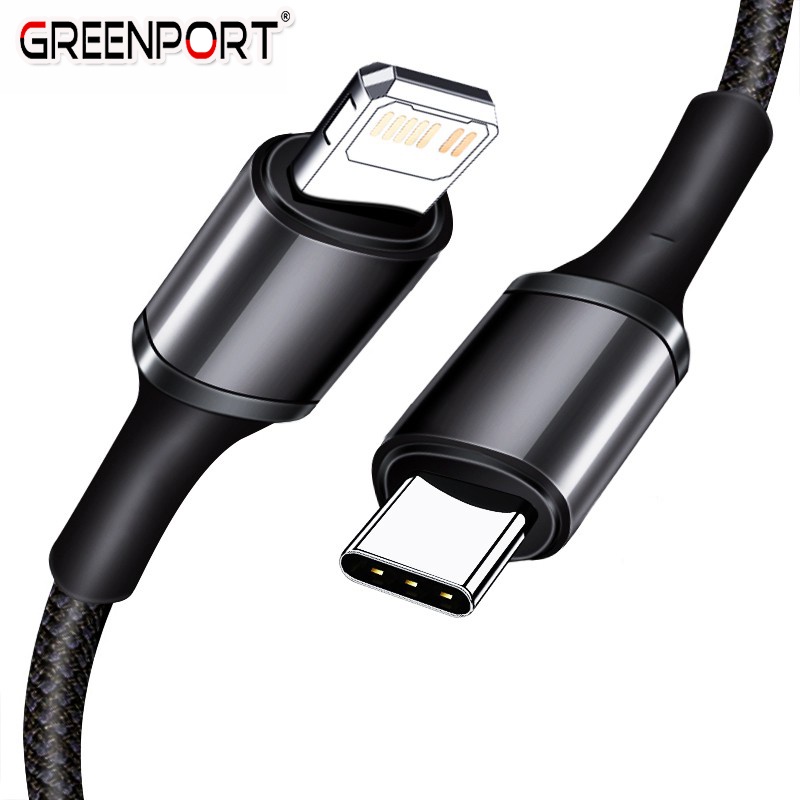 Greenport Cáp sạc nhanh PD Type-C sang 3A tiện dụng cho IPXs X laptop táo