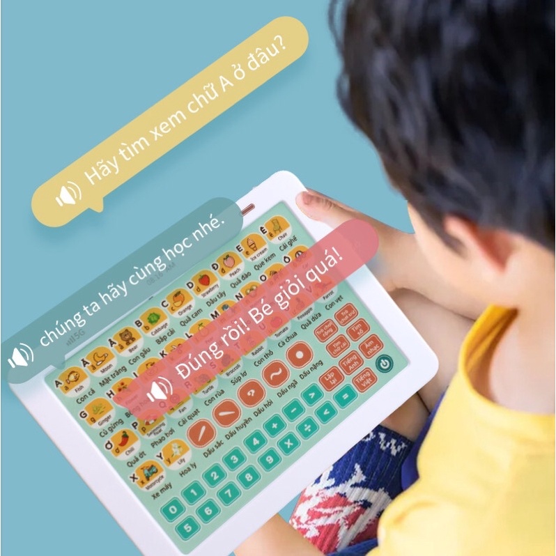 Máy tính bảng luyện nói song ngữ điện tử cho bé, máy học tập, Bảng chữ cái điện tử thông minh, Song ngữ Anh Việt