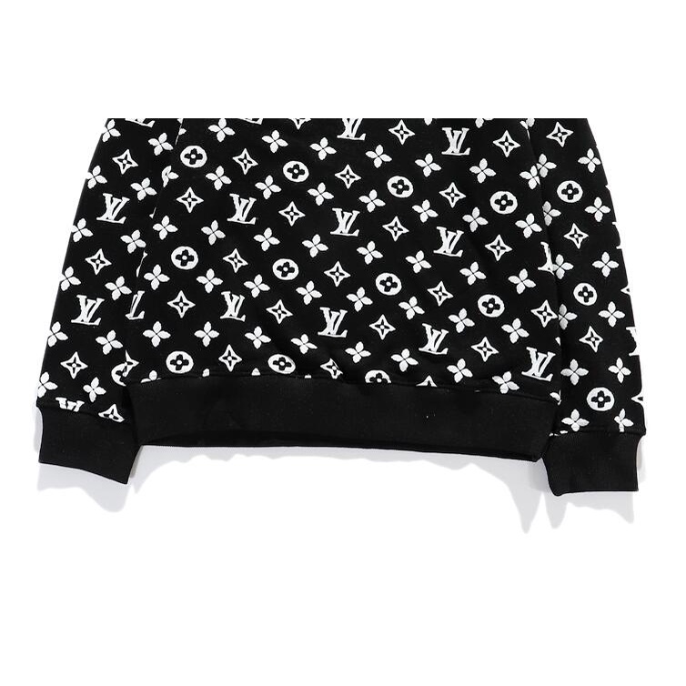 Áo Sweater cotton Cổ Tròn In Họa Tiết LV Thời Trang Cho Nam Nữ