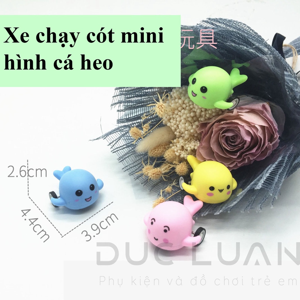 Xe Ô tô mini chạy cót - Xe hình cá heo đồ chơi cho bé - Nhựa ABS an toàn