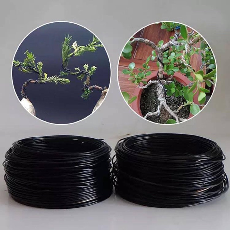 500gr Dây nhôm (bọc nhựa đen) uốn cảnh đủ size