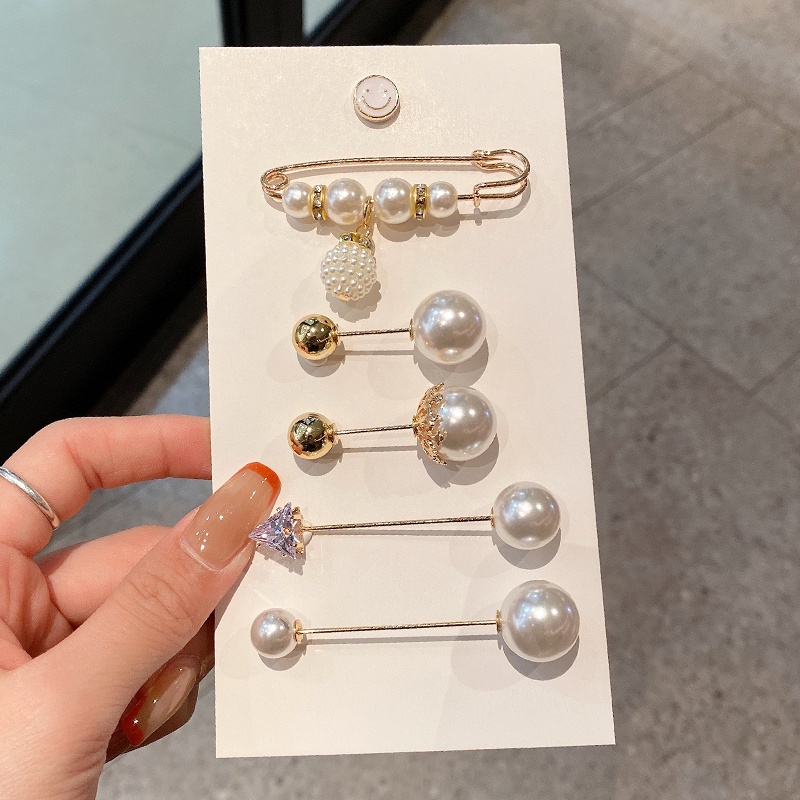 Bộ 2-10 Khuy Măng Sét Đính Ngọc Trai Dễ Thương