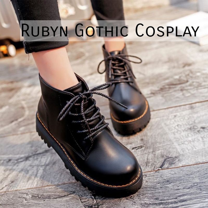 [CÓ SẴN] 🍁 Giày Boots Basic Oxford đế cao 4cm ( Size 35 - 40 ) ĐEN VÀ NÂU