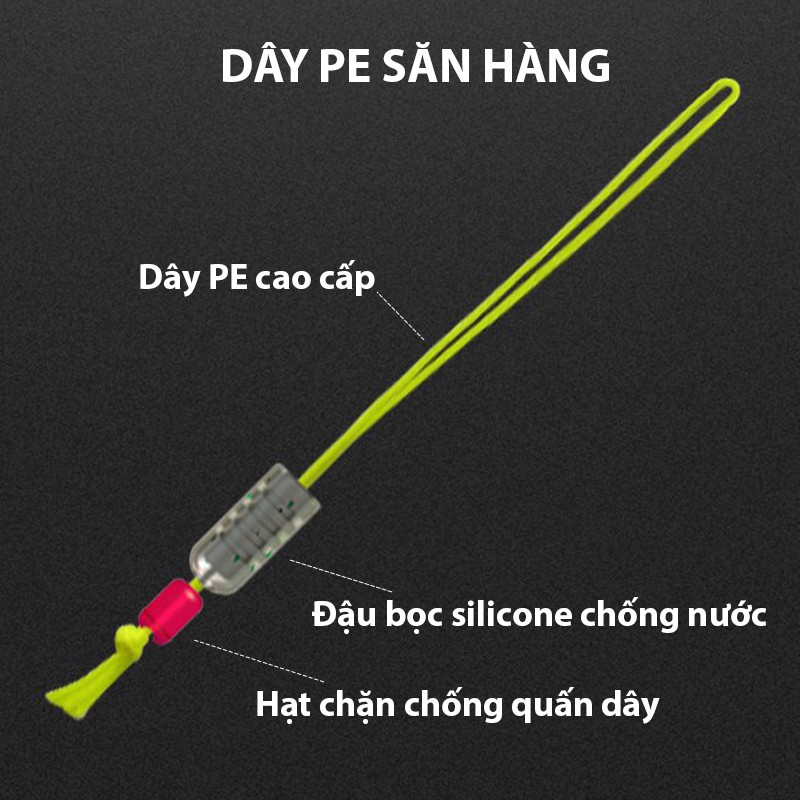 Sét 5 Dây PE Nối Đầu Cần Câu Đơn, Câu Đài Chống Nổ Trục Cao Cấp PK-20