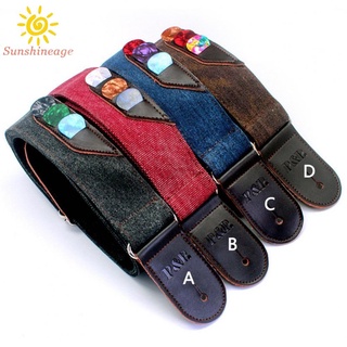SUNAGE- ~Leather and denim guitar straps are available in more colors and styles newest top sale