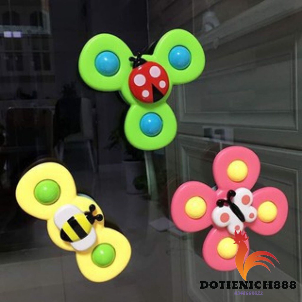 Tách Lẻ Bộ đồ chơi sét 3 con quay chong chóng Spinner,dính tường, phát âm thanh vui nhộn cho bé