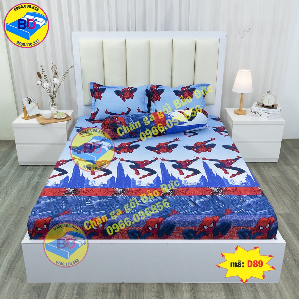 Bộ ga giường cotton poly bo chun chắc chắn( gồm 4 món)