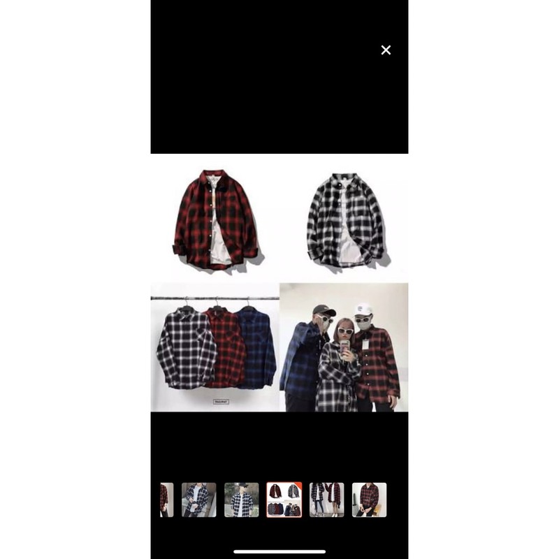 Áo Flannel Xanh Oversize nam nữ size L