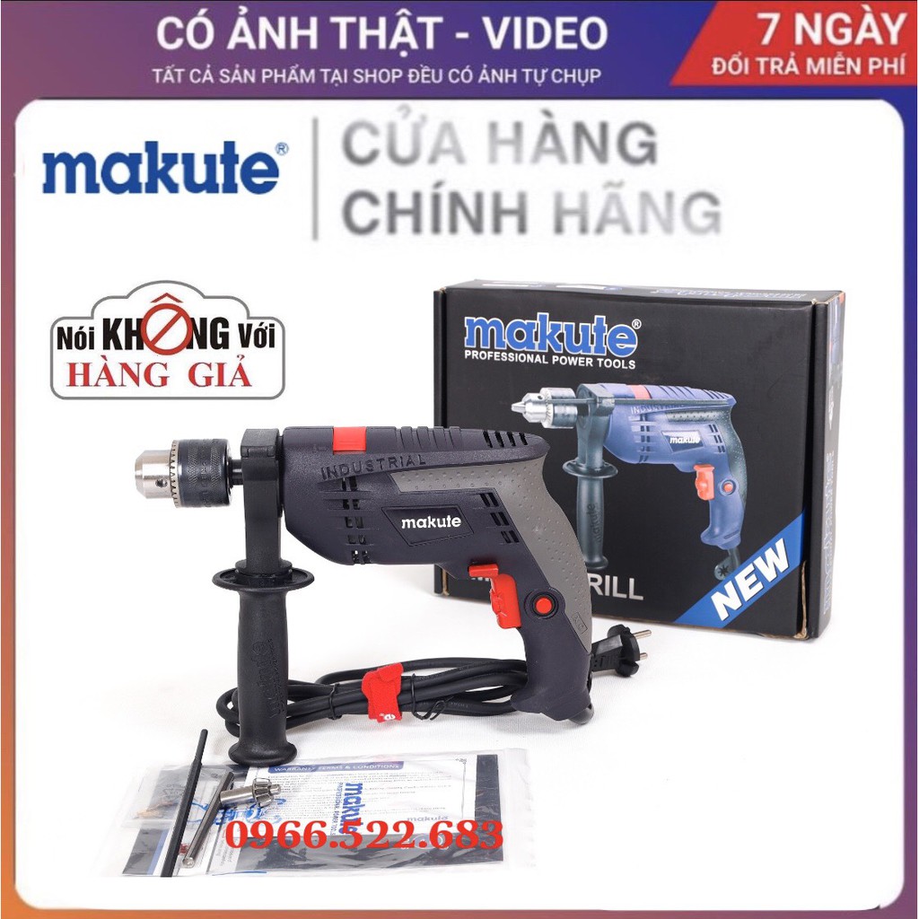 MÁY KHOAN ĐỘNG LỰC MAKUTE ID003 (  TẶNG MŨI KHOAN TƯỜNG BẢO HÀNH CHÍNH HÃNG 6 THÁNG LỖI 1 ĐỔI 1 TRONG 7 NGÀY