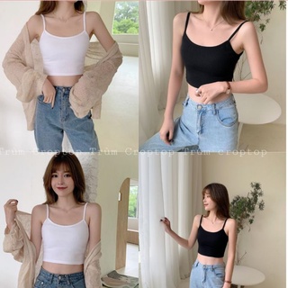 [ HÀNG SẴN ] Áo croptop 2 dây cổ tròn - Dư Tú Lệ