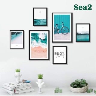 [SALE MẠNH ] SET 6 TRANH DECOR BIỂN IN CANVAS SIỀU BỀN