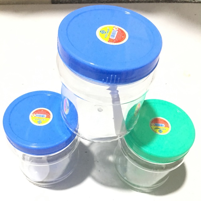 Lọ nhựa gia vị, hũ muối dưa cà nắp vặn kín các cỡ