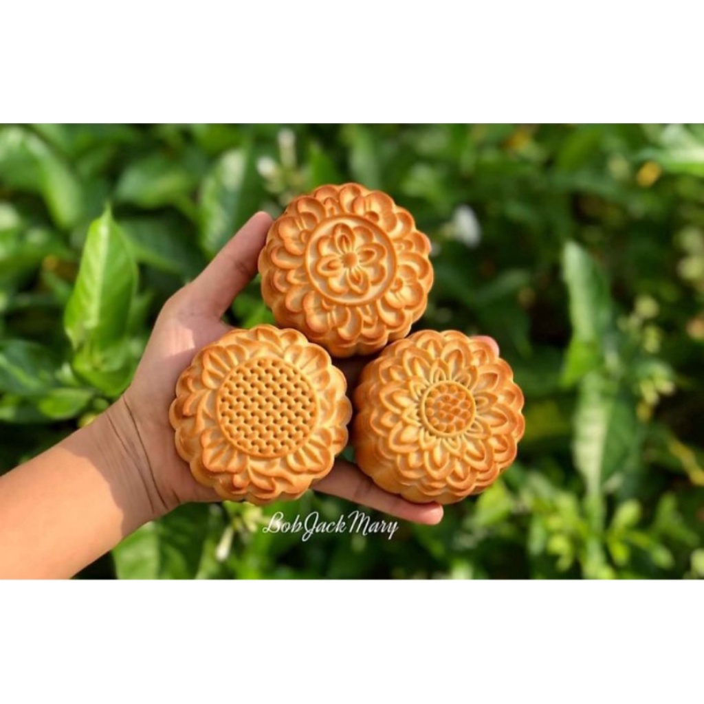Khuôn trung thu lò xo 4 mặt hoa truyền thống