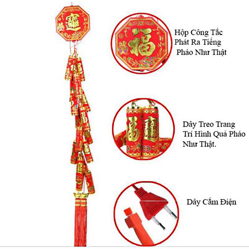 (LOẠI TỐT) PHÁO ĐIỆN TỬ LOẠI TO DÀI 2.1 MÉT  CÓ ĐIỀU KHIỂN - TẶNG KÈM PIN