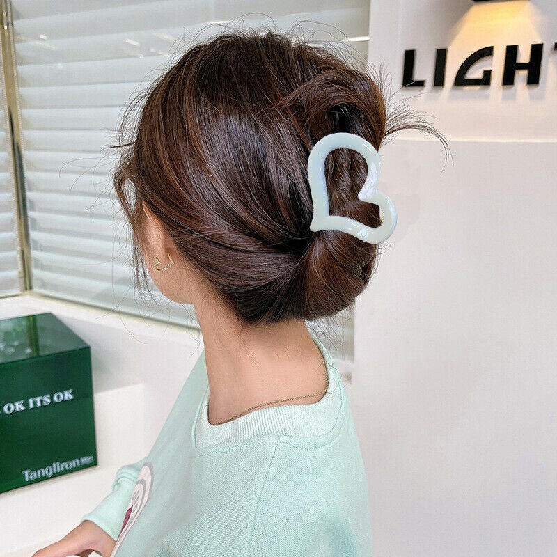 Kẹp tóc Haimeikang kiểu càng cua hình nơ / hoa / bướm màu trắng đơn giản thịnh hành cho nữ