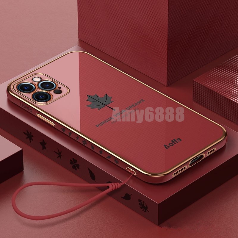 Ốp Điện Thoại TPU Silicon Mềm Mạ Viền Sang Trọng Có Dây Đeo Cho iPhone 14 Pro Max 14 Plus 13 Pro Max