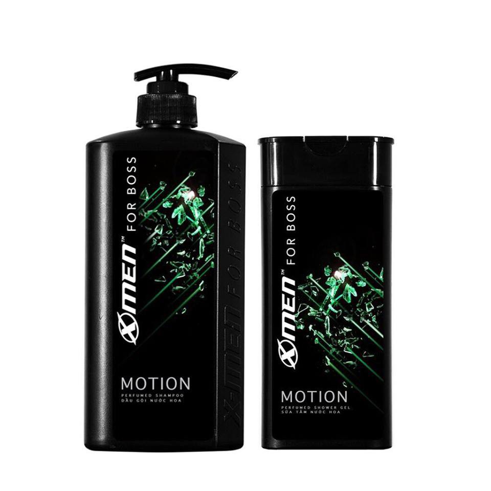 Combo Dầu gội nước hoa X-Men for Boss Motion 650g + Sữa tắm nước hoa X-Men for Boss Motion 180g