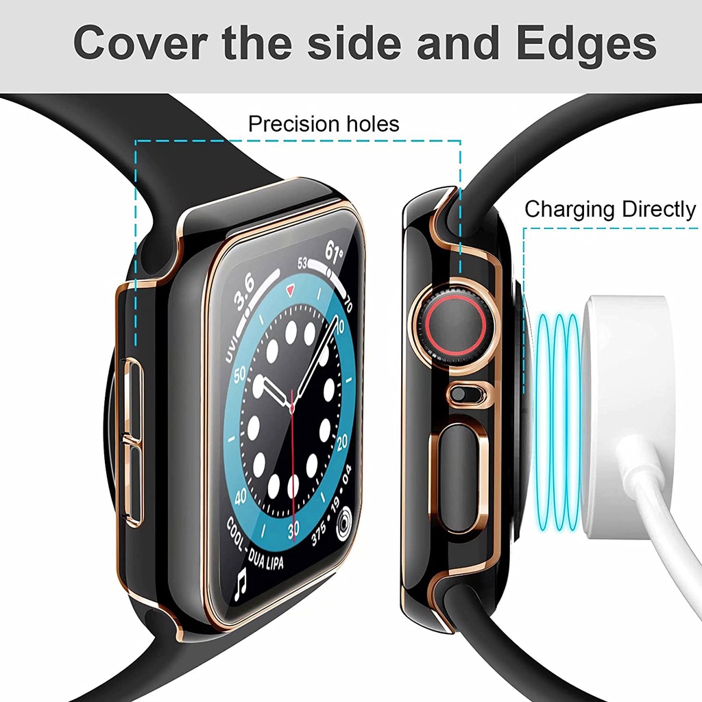 Bộ Kính Cường Lực Bảo Vệ Màn Hình Đồng Hồ Thông Minh Apple Watch series 7 3 4 5 6 SE 44mm 40mm 45mm 41mm Kèm Phụ Kiện