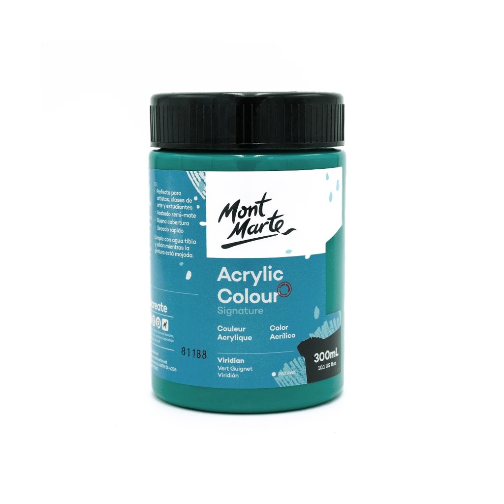 Màu Acrylic Mont Marte 300ml - Viridian - Acrylic Colour Paint Signature 300ml (10.1oz) - MSCH3025