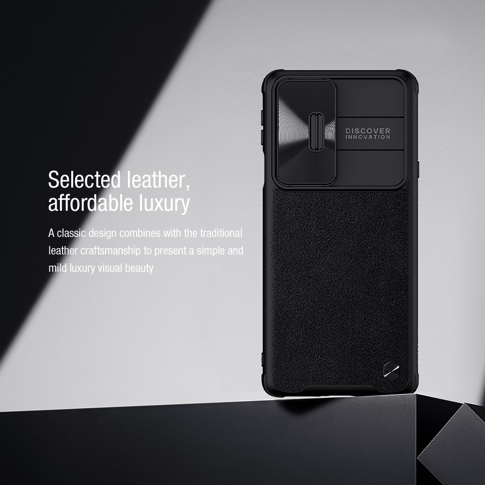 Ốp Điện Thoại Nillkin Bằng Da Màu Trơn Chống Sốc Có Nắp Trượt Bảo Vệ Camera Cho Motorola Edge X30