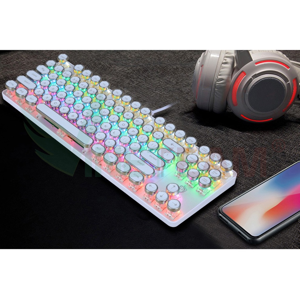 Bàn phím cơ Gaming HJK917 Blue Switch Chống nước  Full LED hiện đại, thời trang ,Phong Cách Cổ Điển Mẫu mới 2022 -dc4785
