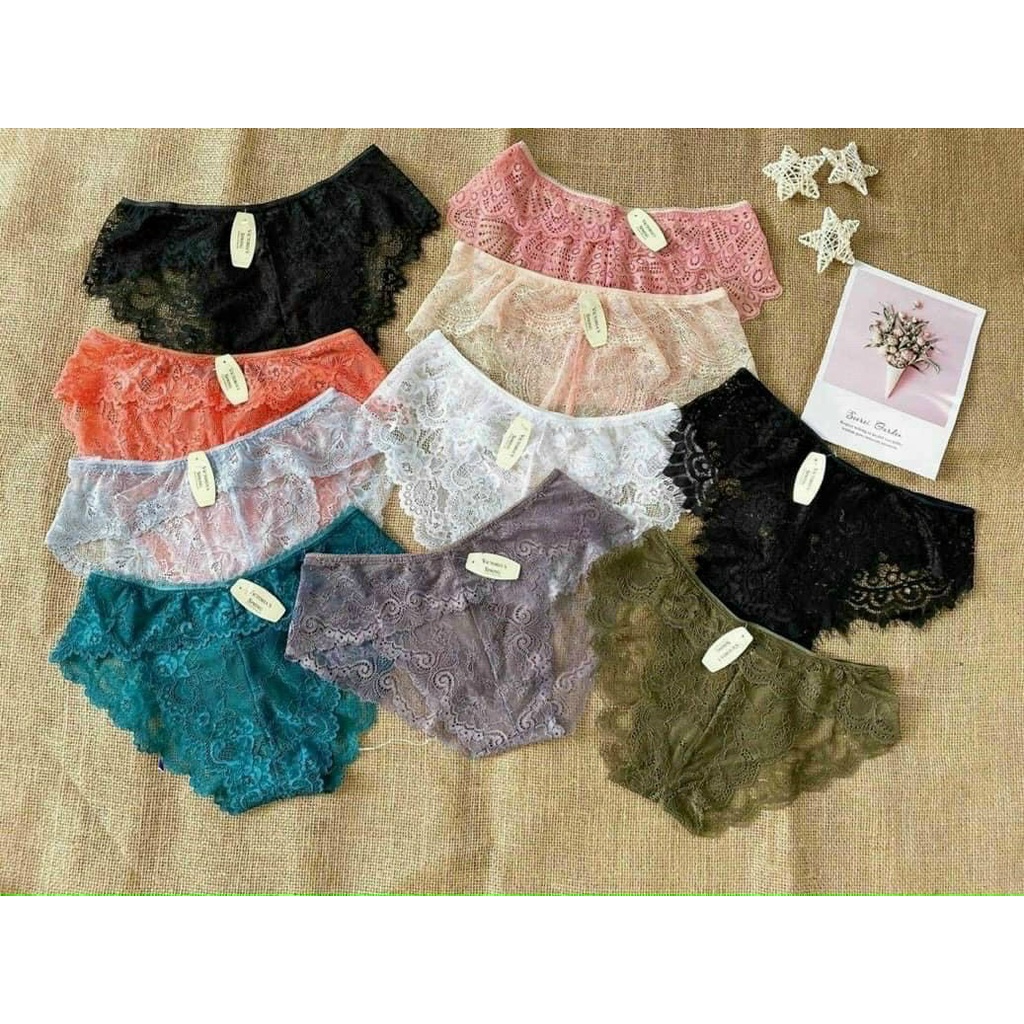 Quần lót ren thái form to lưng cao -Quần lót nữ vải ren mềm mại xuyên thấu