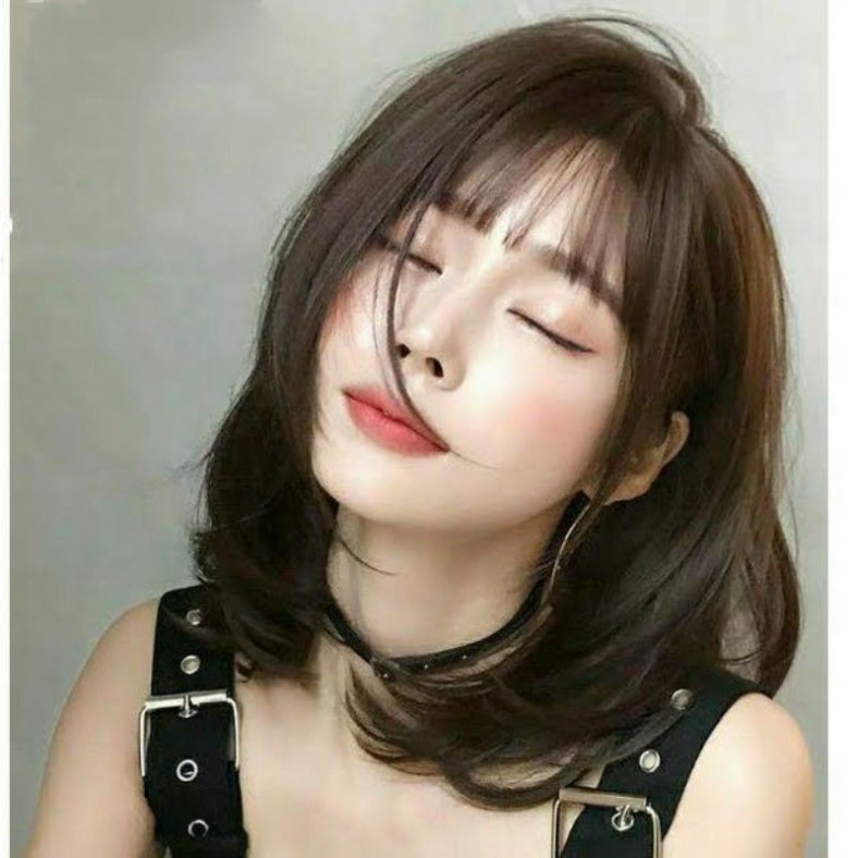 [Sẵn] Wig teen/lolita/cosplay M31 đen nâu M32 nâu (tóc giả nguyên đầu cúp vic ngang vai cute) tại MIU SHOP 06