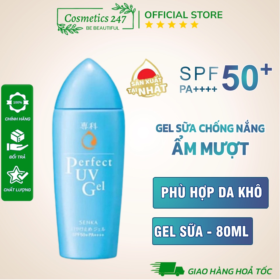 Kem Chống Nắng Senka Perfect UV Dạng Sữa 40ML & Gel 80ML & Essence 50G