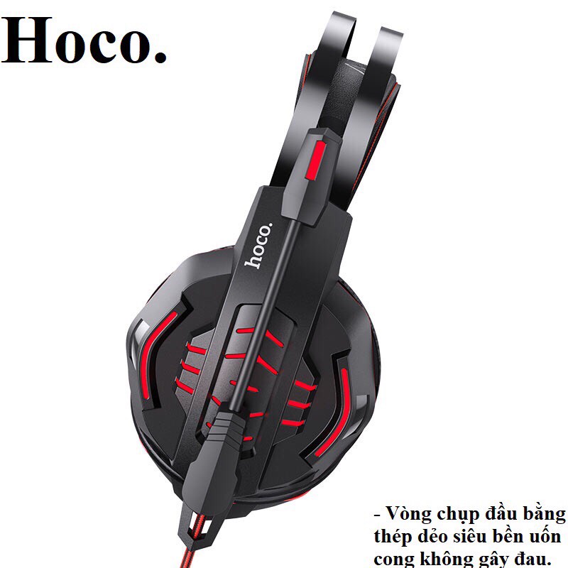 Tai Nghe Game Chụp Tai Hoco W102 Có Mic Điều Chỉnh Âm Lượng Chơi Game Pubg Liên Quân Trên PC Máy Tính