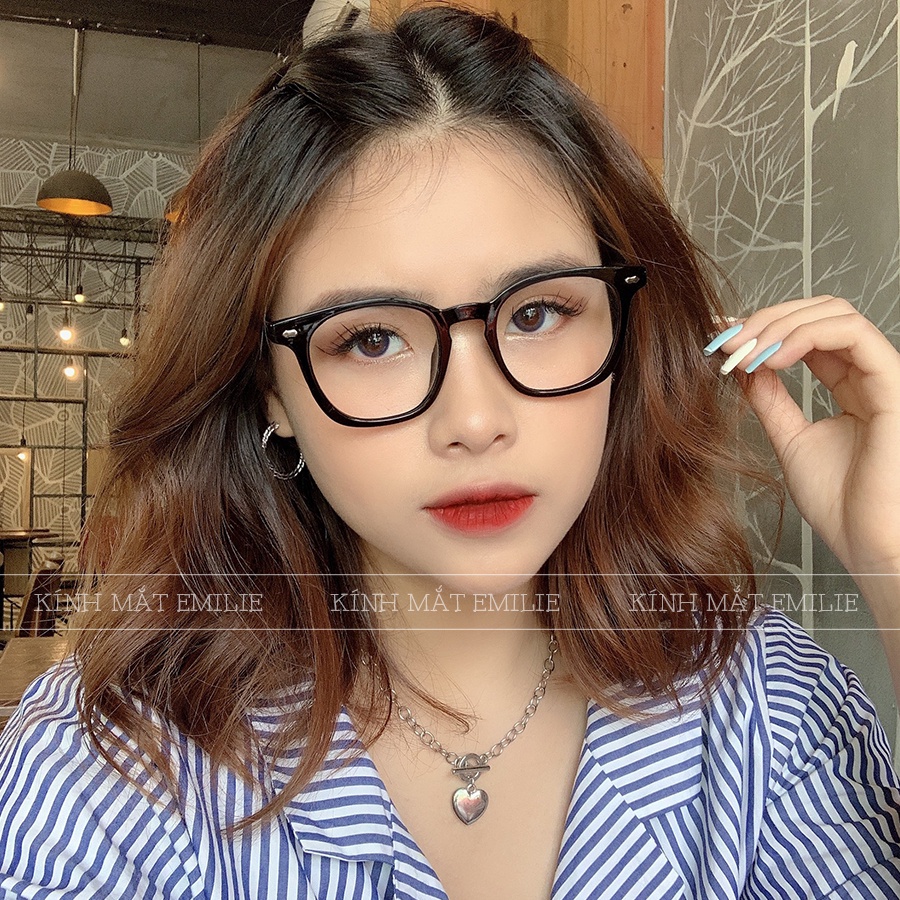 Gọng nhựa vuông bầu cốt kim loại chắc chắn Emilie eyewear phụ kiện thời trang 76172