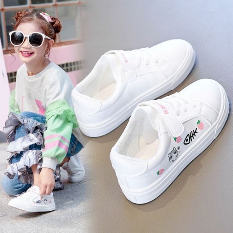 Giày Thể Thao Màu Trắng Thời Trang Cho Bé Gái