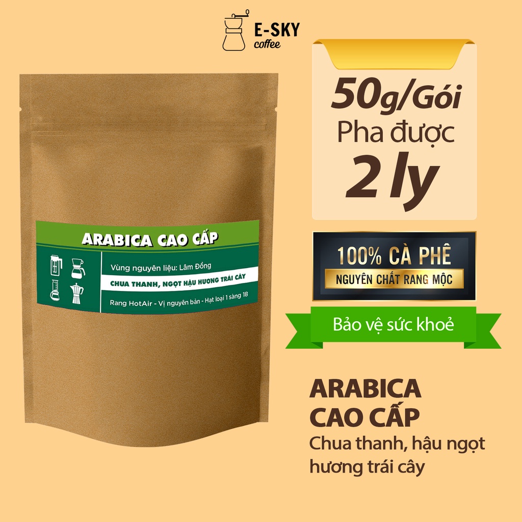 Set 7 Loại Mẫu Thử Cà Phê Rang Xay Nguyên Chất E-sky Coffee Cafe Pha Phin 350gr